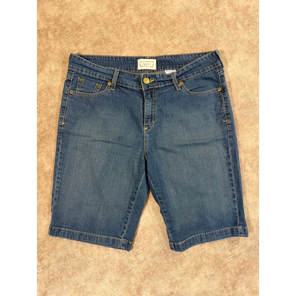Levi Strauss Signature Womens Denim Bermuda Shorts Size 16